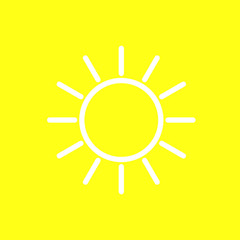 sun icon. white line sun and yellow sky. Sun vector icon. Logo