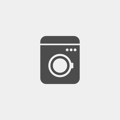 Washing machine flat vector icon