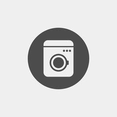 Washing machine flat vector icon