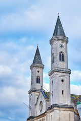 Fototapeta na wymiar The Catholic Parish and University Church St. Louis, called Ludwigskirche, in Munich
