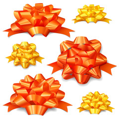 Colorful Ribbons Isolated on White Background. Realistic style