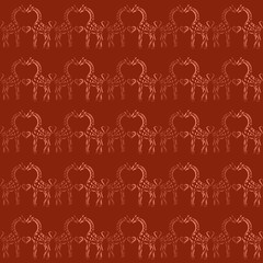 Background with enamored giraffes and hearts