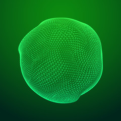 Abstract wireframe sphere. Vector technology background. Connection design template.