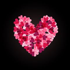 Obraz na płótnie Canvas Background with hearts, vector illustration. Heart symbol