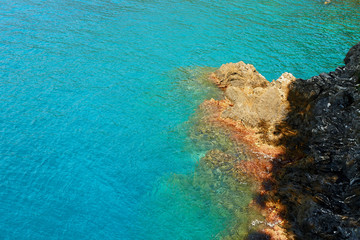 Beautiful scenery of the rocky Mediterranean sea coast of Italy