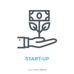 Start-up symbol line flat icon