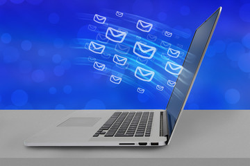 Concept of sending e-mails from your computer