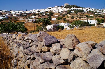 The town of Hora, Patmos island, Dodecanese islands, Greece.