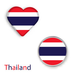 Heart and circle symbols with Flag of Thailand.