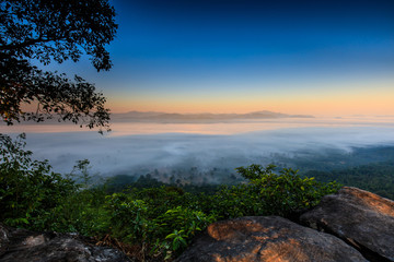 Pha-chom-mok, Landscape sea of mist on the mountain in Nongkhai province  Thailand.