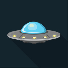Ufo Flat Design Icon