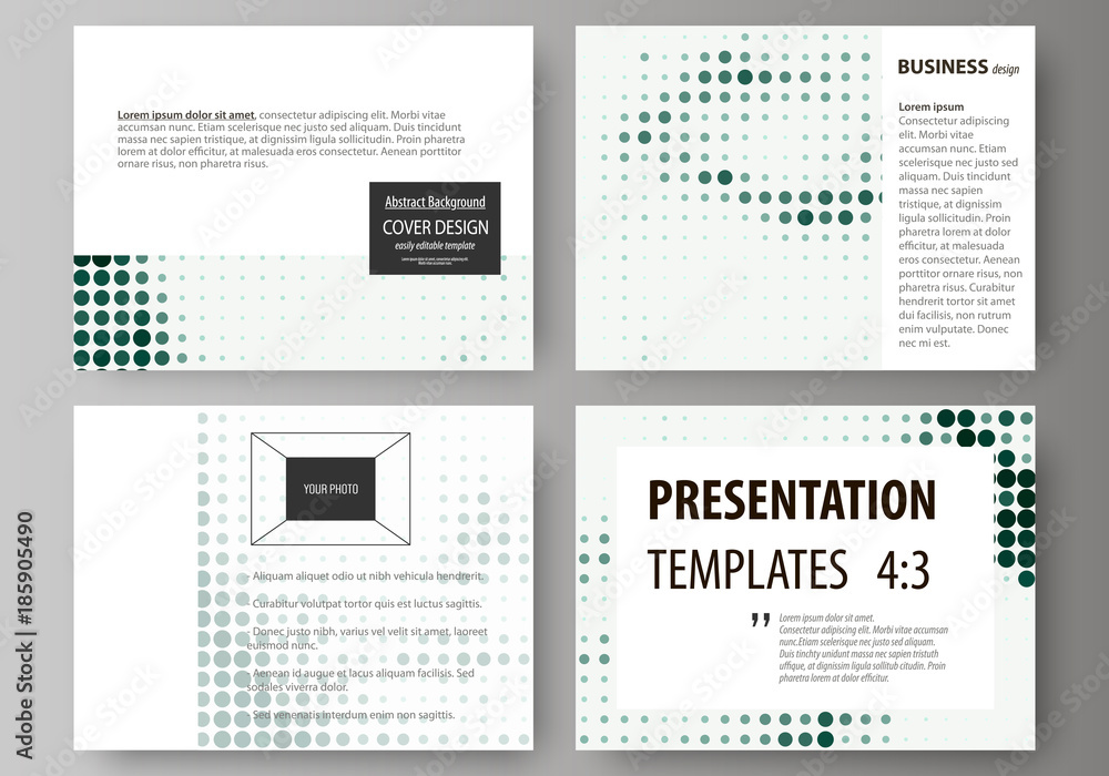 Poster set of business templates for presentation slides. abstract design vector layouts. halftone dotted b