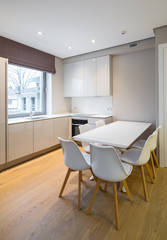 Interior of modern kitchen in the apartment.