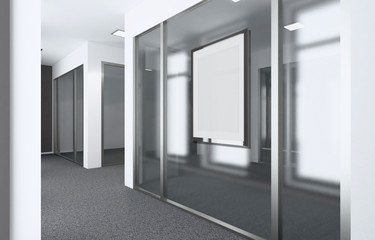 Empty modern office Cabinet. Meeting room. 3D rendering. Mockup picture.