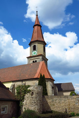 Fototapeta premium Sinbronn, Dinkelsbühl, Kirche, Franken, Mittelfranken, Bayern