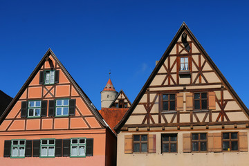 Dinkelsbühl, Bayern, Mittelfranken, Ansbach, Stadttor, Bauhofstraße, Fachwerkhäuser