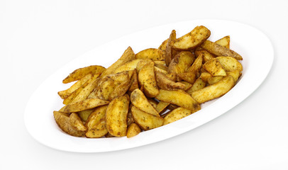 Baked potato wedges on a plate