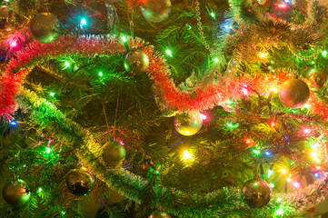 christmas tree decorated background