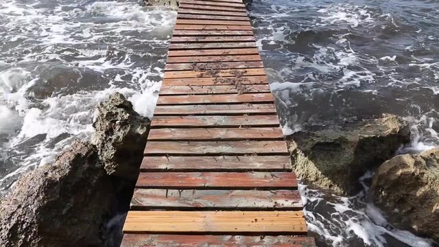 Jetty and Pier at Cala Hort Cove Beach; Ibiza; Spain