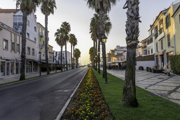 City street at sunrise