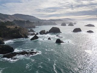 Sea Stacks Along Northern California Coast in Mendocino