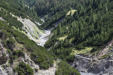 Panorama del sentiero di montagna