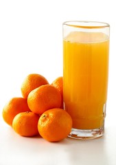 mandarines and orange juice as drink