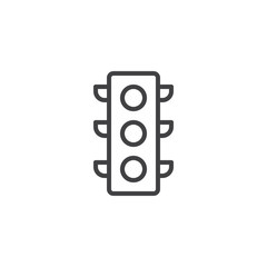 Traffic light signal line icon, outline vector sign, linear style pictogram isolated on white. Symbol, logo illustration. Editable stroke