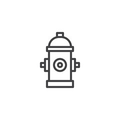 Fire hydrant line icon, outline vector sign, linear style pictogram isolated on white. Hydrant firefighter extinguish symbol, logo illustration. Editable stroke