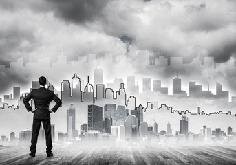 Motivation and inspiration concept with modern cityscape and bus