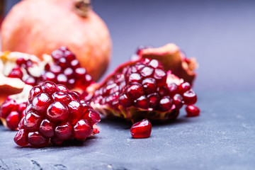 Photography of a juicy pomegranates 