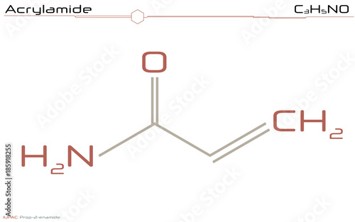 Large And Detailed Infographic Of The Molecule Acrylamide Large And Detailed Infographic Of The Molecule Acrylamide