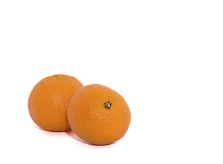 Isolated tangerines on white