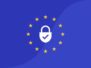 EU General Data Protection Regulation. eu gdpr vector illustration - obrazy, fototapety, plakaty