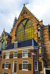 Fototapeta premium Old Church or Oude Kerk - the oldest building and oldest parish church