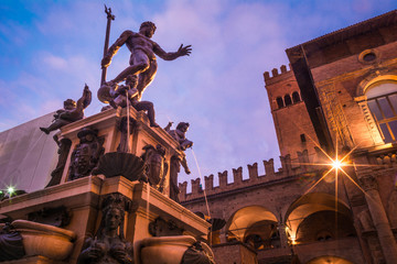 Fountain of Neptune in Bologna, Italy - obrazy, fototapety, plakaty