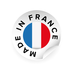 Made in France label tag sticker