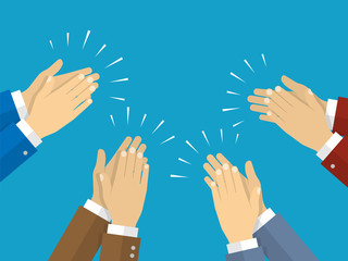 Human hands clapping. Vector illustration in flat style