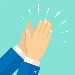 Hands clapping. Applause. Vector illustration in flat style