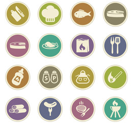Fototapeta premium Barbecue icons set