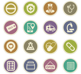 Fototapeta premium Drug store paper stickers