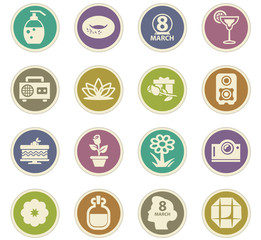 Womens Day icons set