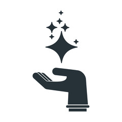 cleaning hand black silhouette icon