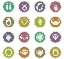 Jewelry icons set