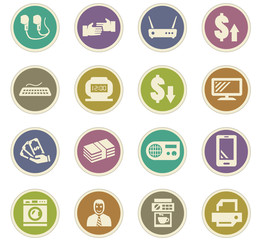 Pawn shop icons set