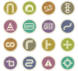 Road icons set