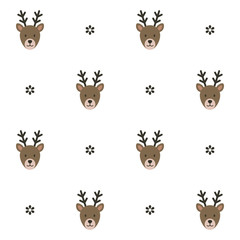 Seamless vector pattern. Cute reindeer. Christmas motif. Baby motif.