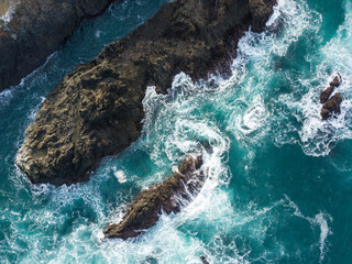 Aerial View of the Pacific Ocean and California Coast