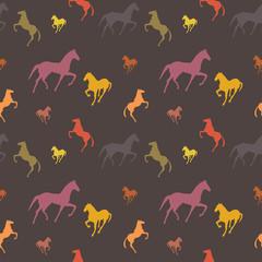 Horses seamless pattern. Can be used for textile, website background, book cover, packaging.