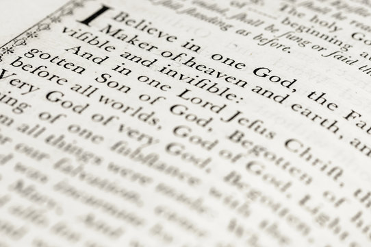 The Apostle's Creed in a very old version of the Book of Common Prayer (CofE)